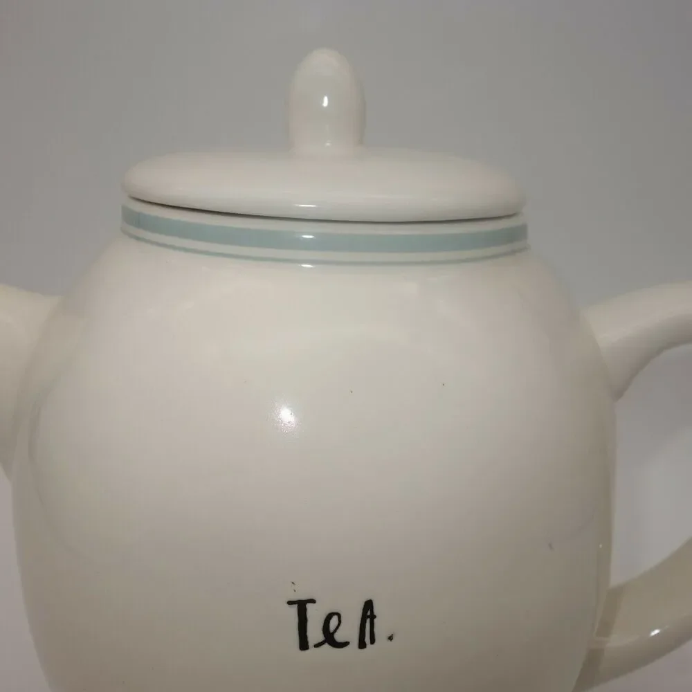 Rae Dunn Artisan by Magenta Blue Indigo Line Collection Teapot